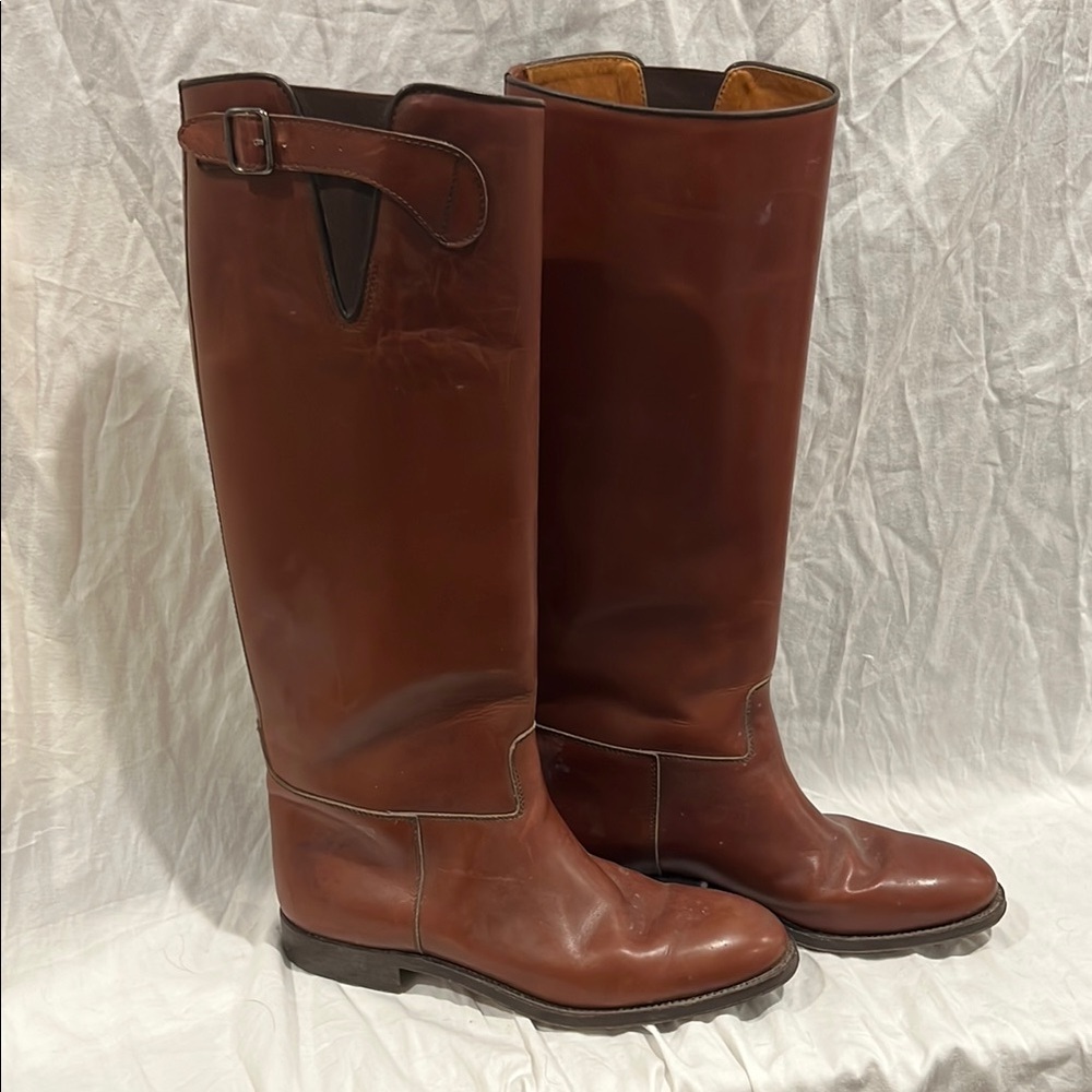 MCAFEE LONDON VINTAGE RIDING BOOTS Men's Brown Leather Riding Boots